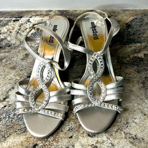 Unlisted open toe and open heel shoes for women with rhinestones. Sz 8 1/2
